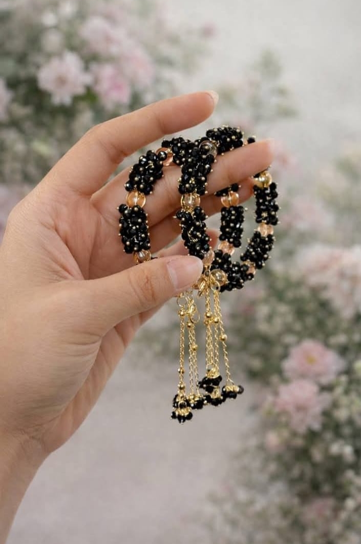 Crystal Beads Gajra Bracelet – Stylish Gajra Bracelet for Girls, Pearl Gajra Bangles for Girls, Women & Girls Fashion accessories Jewellery
