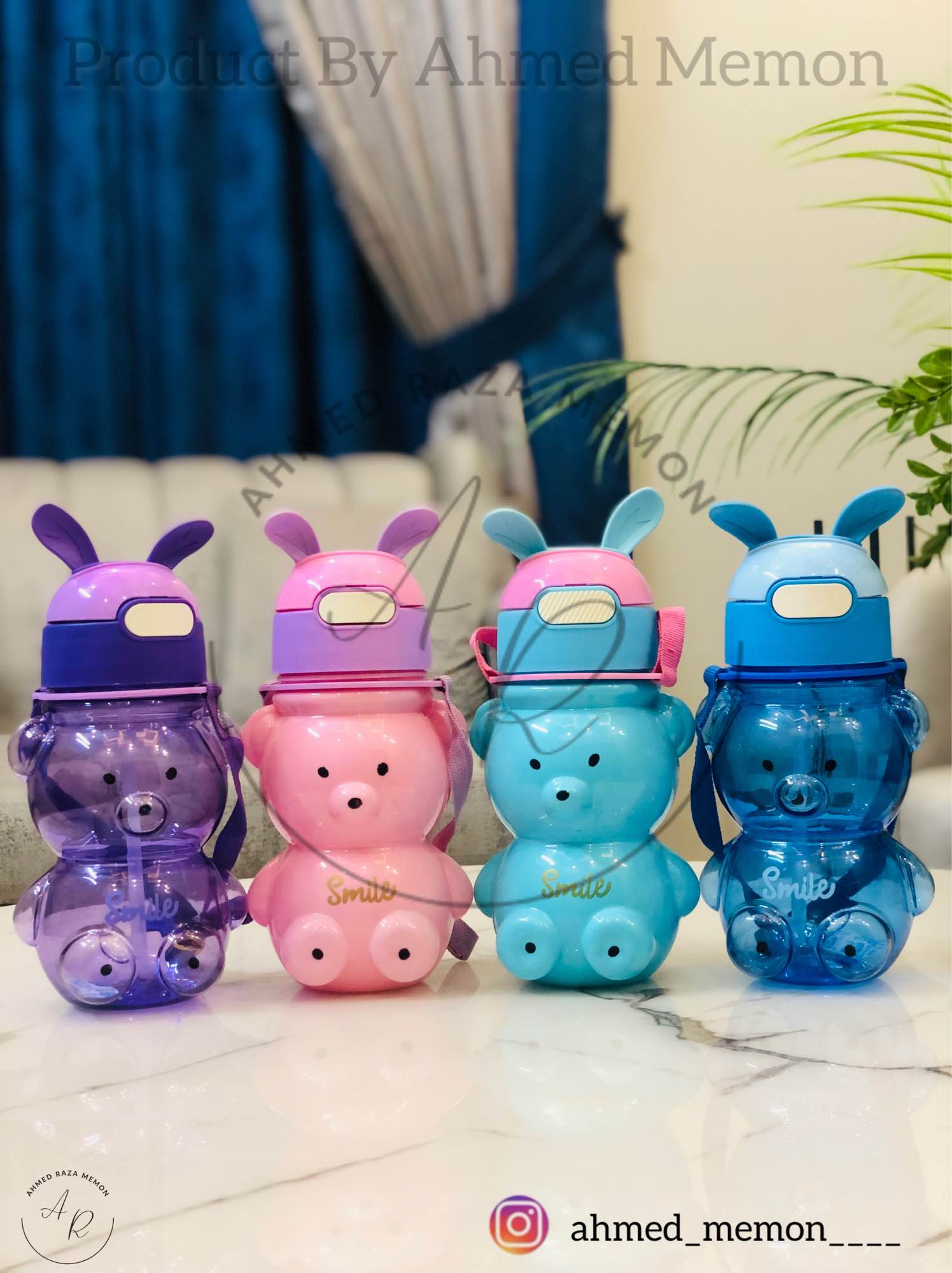 Cute Teddy Bear Water Bottle for Girls & Boys | 720ml Leak-Proof Kids Sports Bottle | BPA-Free Plastic | School, College, Gym & Outdoor Use | Durable, Lightweight, Stylish Non-Thermal Bottle for Kids
