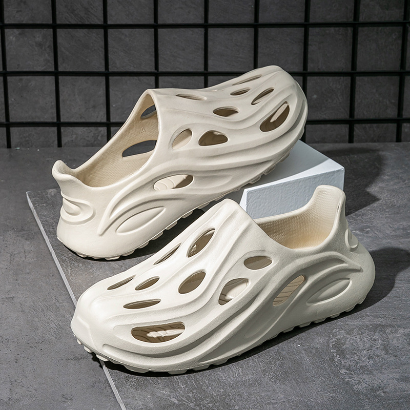 Women's Summer Shoes with Thick Soles Men's Perforated Shoes Quiet Odor Proof Water Wading Quick Drying Sports Non Slip Sandals