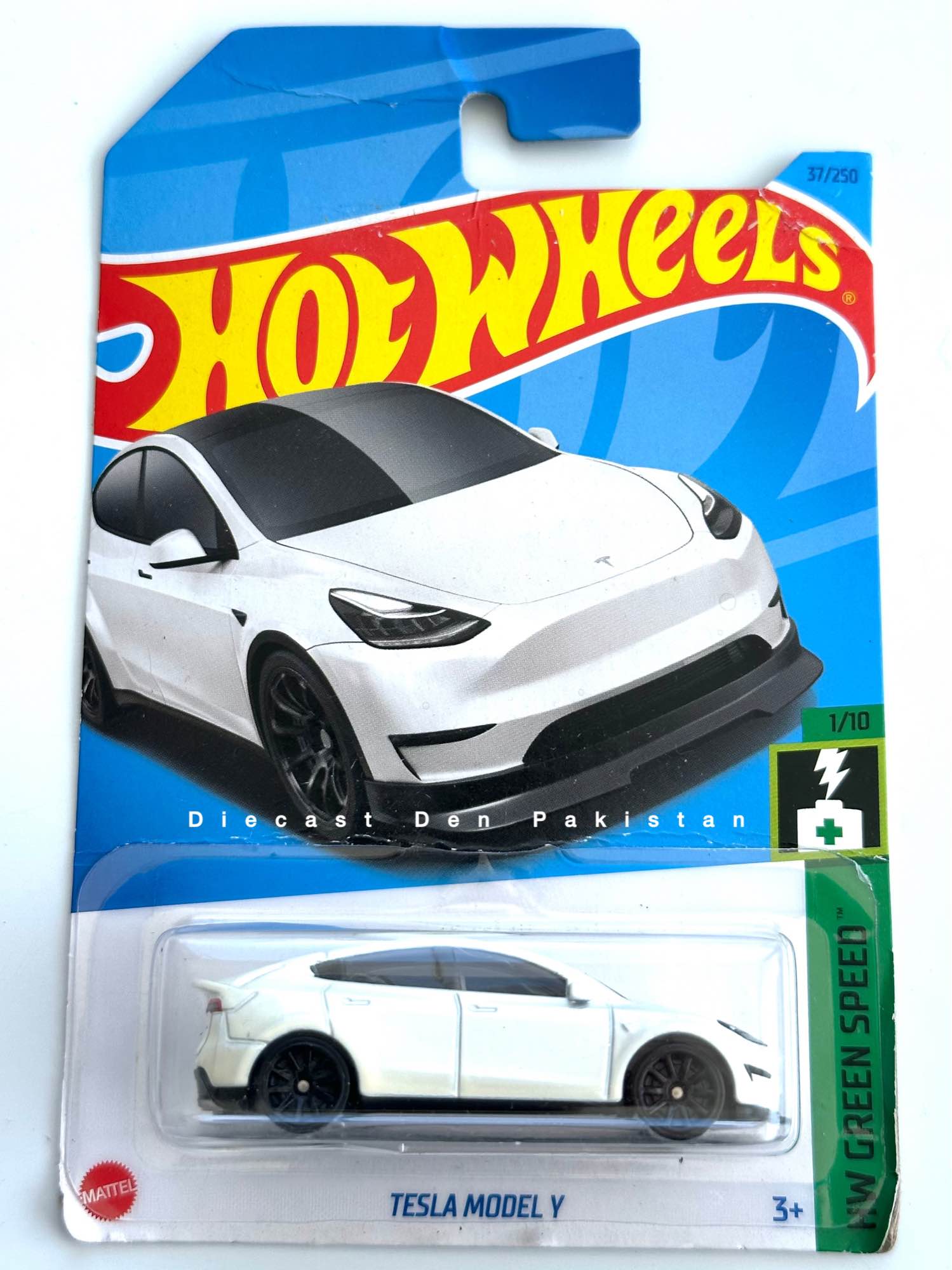Tesla Model Y Grey Blue WhiteHot Wheels 1:64 Scale Diecast Model