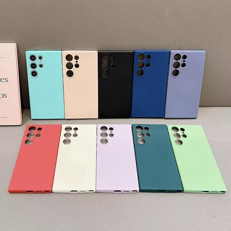 Luxury Square Liquid Silicone Phone Case For   S25 S24 S23 S22 S21 S20 FE S 25 Ultra 24 Plus Shockproof Cover