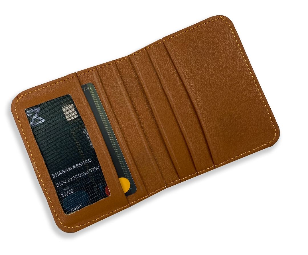 Genuine Leather Slim Bifold Wallet for Men - 6-Card Holder with ID Window Style