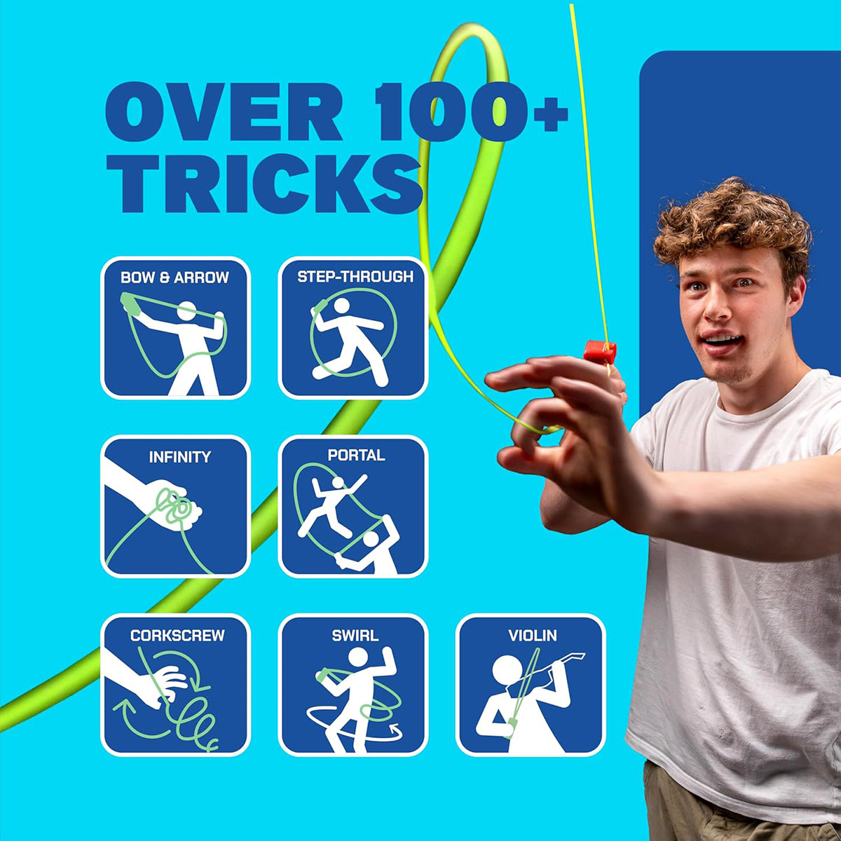 Glowing Rope Launcher Toy, A Flying Rope Loop in the Air, Brings Endless Tricks and Fun, Suitable for Outdoor Festival Party Int
