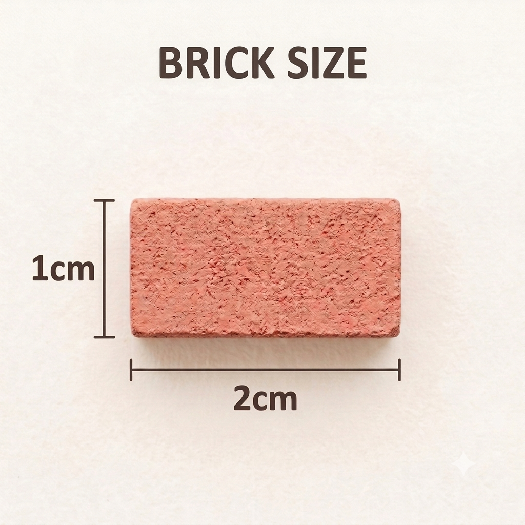Mini Bricks 150 Pcs for House | Clay Mini Bricks for Kids Dollhouse Construction - Small Size Mini Bricks for Children Creativity- Miniature Bricks for Mini Projects - Mini Bricks - Tiny Bricks