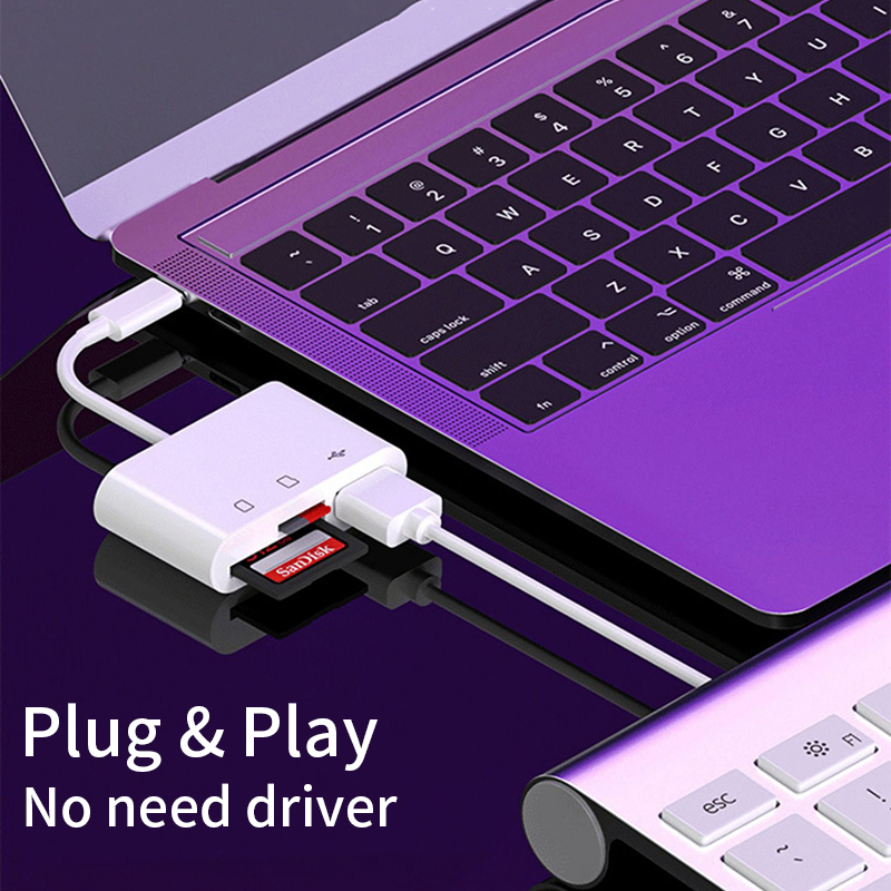 3 In1 USB Type-C /Micro-USB USB 2.0/3.0 Memory Card Reader Writer OTG Adapter SD TF Ultra Super Speed - Na Imports