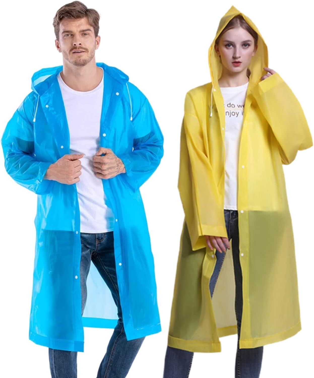 Waterproof EVA Rain Coat for Men and Women - Blue, White, Yellow, Pink, Free Size