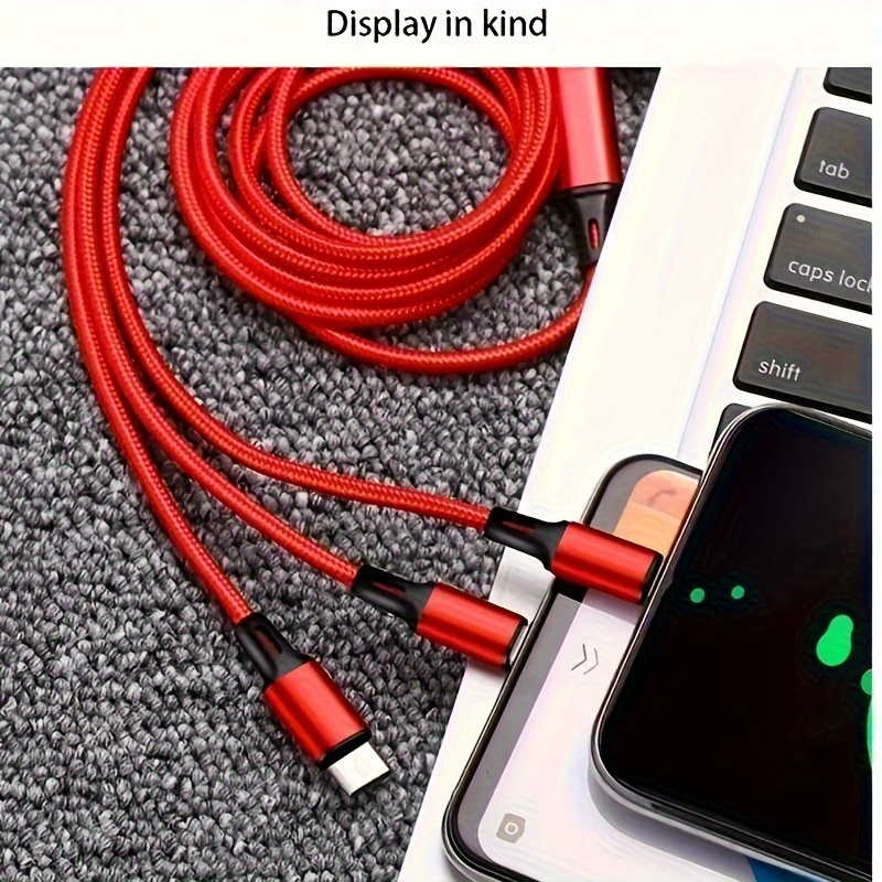 3 in 1 120W Type C Micro USB Data Cable Fast Charging Liquid Silicon Universal for All Smartphones 1.2m price in Pakistan