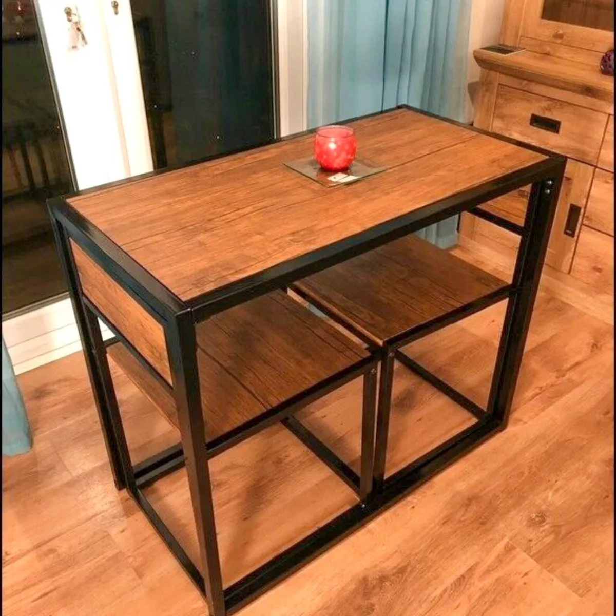 Small Dining Table 2 Chairs Kitchen Furniture Set Space Saving Breakfast Table Customized