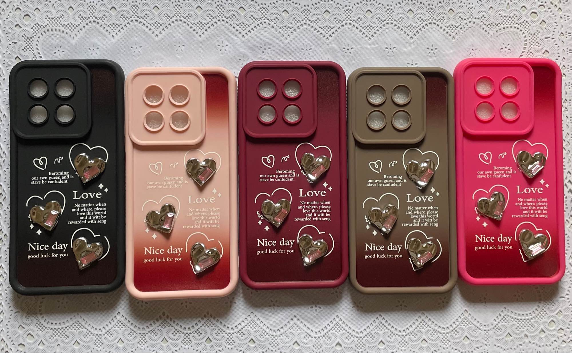 Tecno Spark 30 Pro - Soft Silicone Gradient Heart Phone Case