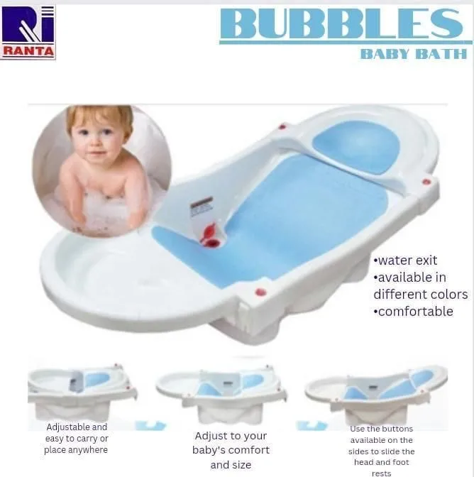Bubbles Baba and Baby Bath Tub,Portable Folding & Spacious Baby Bathtub, Large Size (Box packed)