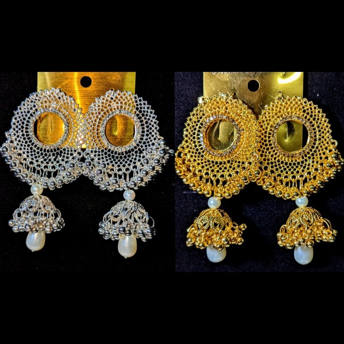Jhumka Earrings For Girls Traditional - Sterling Silver Round Long Dangle Earrings Beautiful