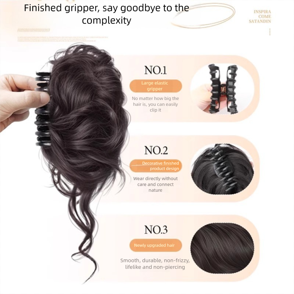 New Synthetic Hair Bun Claw Clip Natural Fluffy Bun Head Wig Brown Black Curly Hair Hairpiece Hair Accessories