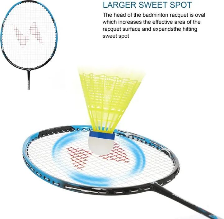 Badminton Racket Set, 2 Carbon Aluminum Rackets Including Premium Badminton Bag, 3 Badminton Balls, 2 Racquet Grips