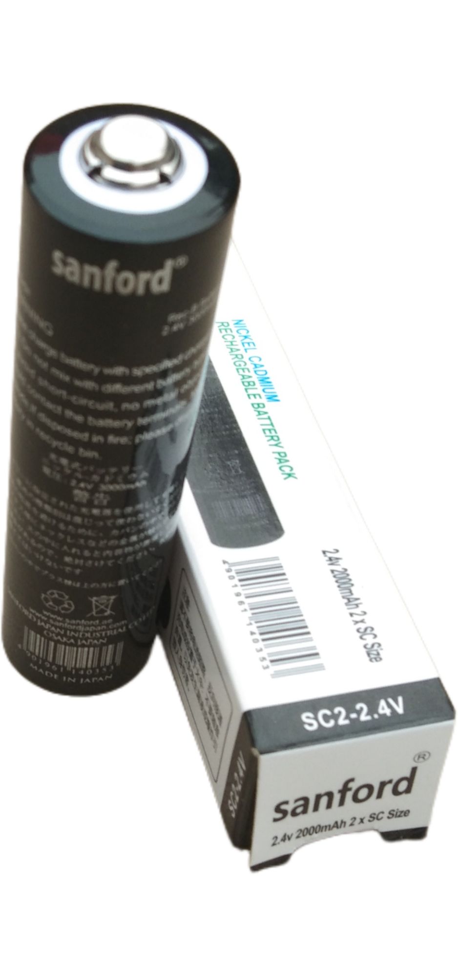 Sanford 2.4V Size-2SC 2000mah Cell NiCd Rechargeable Battery with Button Top
Sanford GFL-3827/3854 Torch Light Battery Cell 2.4V 2SC 2000mAh