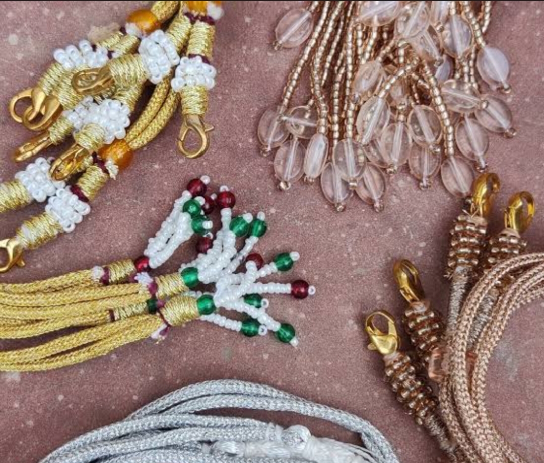 Handicrafts Adjustable Golden Color Necklace Back Rope Dori Cord for Metal Pearl Silk Thread