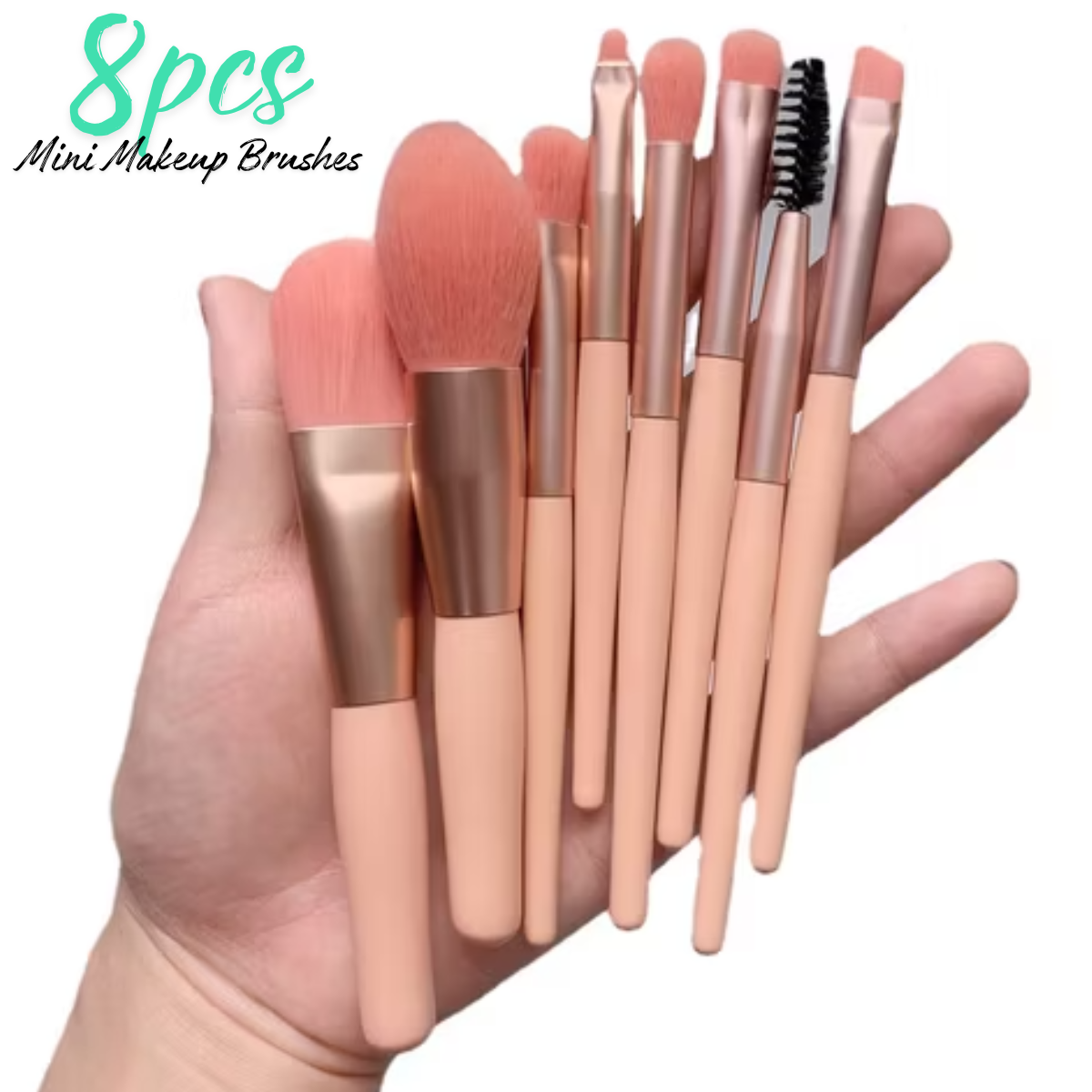 8pcs Makeup Brushes Set, Mini Travel Makeup Brush Set, Soft Portable Makeup Brushes for Foundation, Powder, Blush, Eye Shadow, Face Makeup, Professional Cosmetic Brush Set for Travel Use
