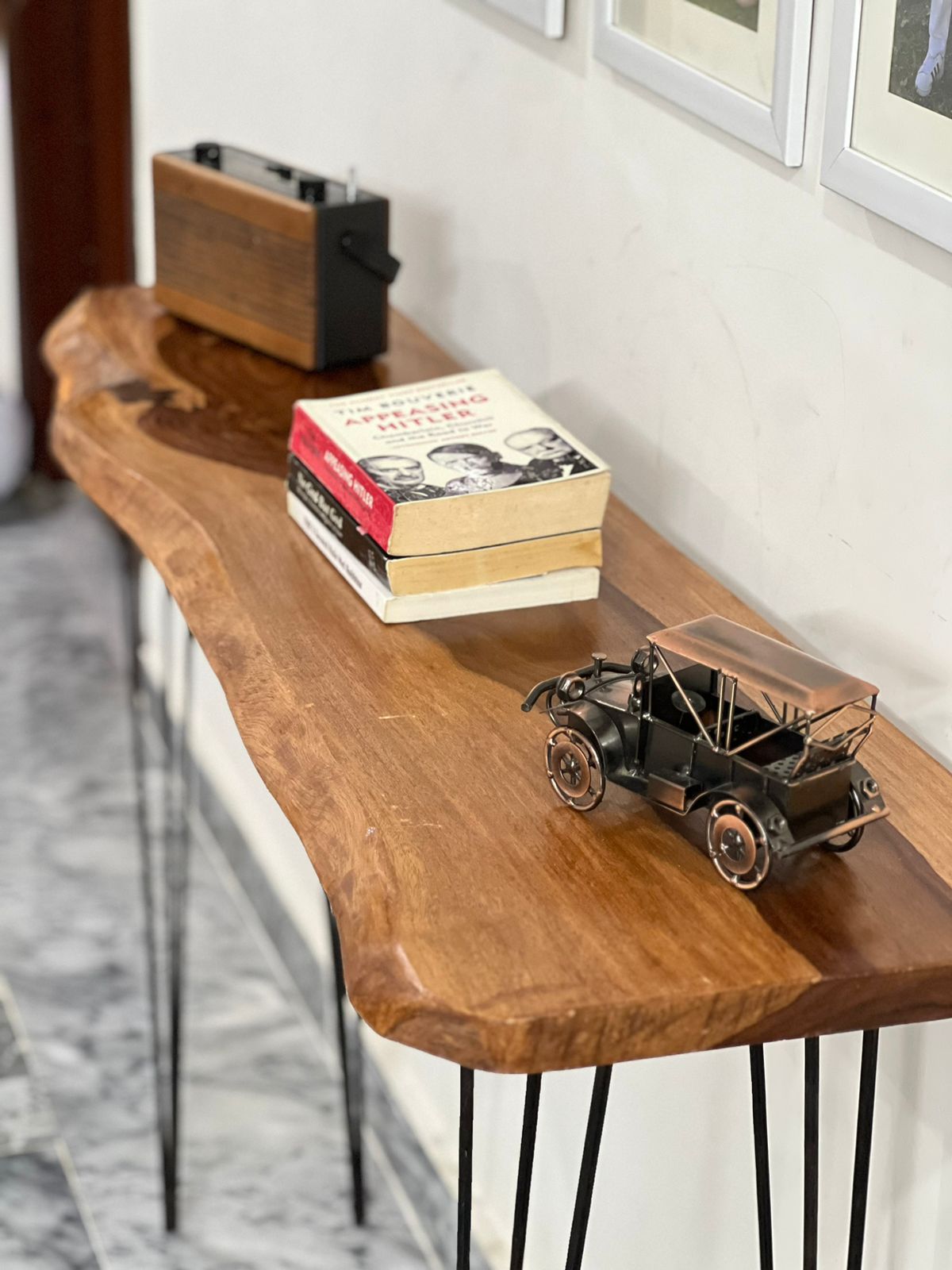 Live Edge Console Table 4ft  30 Inch Height Hairpin Legs  Solid Wood Entryway Table  Natural Wooden Slab  Rustic Hallway Table  Handmade Sofa Back Table for Home Decor