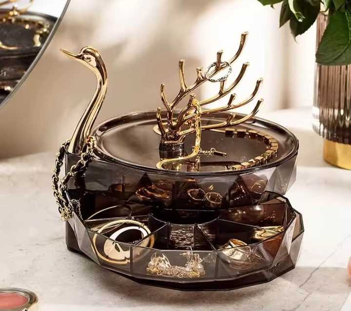 Swan Shape Jewellery Organizer | Cute Jewelry Storage Holder | Rings Earrings Necklace Organizer | Stylish Vanity Decor | Random Colors