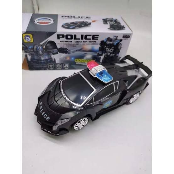2 in 1 Transformer Police Robot Toy Car with light and sound