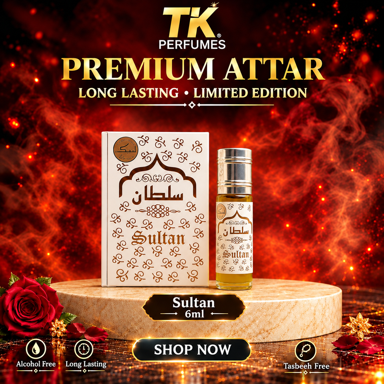 Sultan Attar Original | 100% Authentic 6ML | Premium Sultan Ittar for Men | Long-Lasting Sultan Attar Perfume Oil | Alcohol-Free Attar Sultan | Authentic Sultan Attar Fragrance | Classic Oriental Scent | Sultan Attar for Daily Wear & Special Occasions