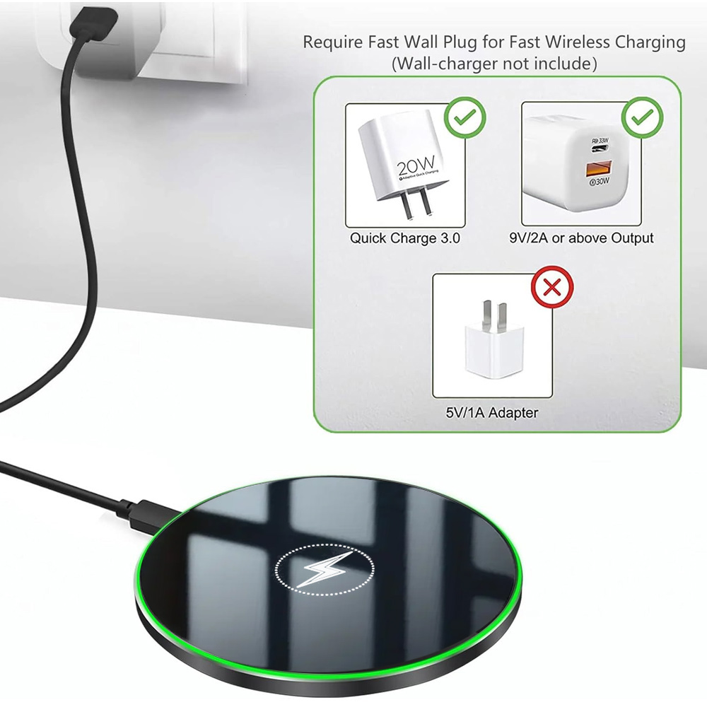 Universal Wireless Charger for  iPhone 17/16/15 Pro Max,   S22/S21, , , Google Pixel — Wide Compat