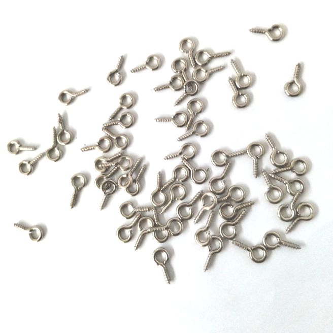 Mini Screw Pendants, Eyepin Keychain Hooks, Threaded Pins for Bracelets and Necklaces DIY Jewelry Accessories