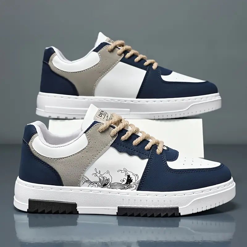 Alpha Wear Stylish Sneakers Shoes for Men Women Boys Girls | Casual Fashion Joggers | Trendy Lace-Up Sneakers | Comfortable Walking Shoes | Blue White & Green White | EU Size 6-11
