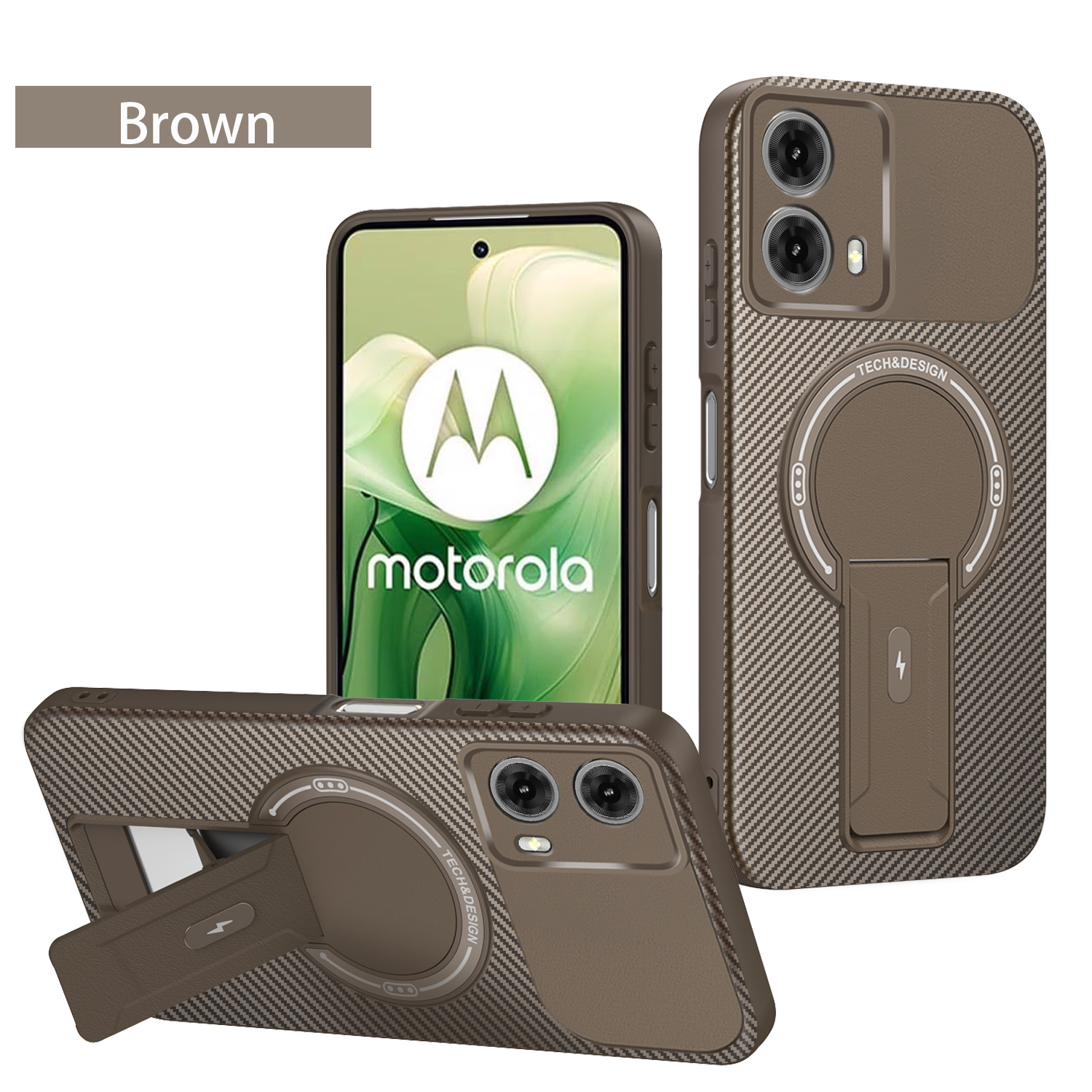 For  G85 Case Moto G35 Phone Case Moto S50 Neo Cover Moto G85 G35 Cover Magnetic Mounting Bracket Protect Back Cover
