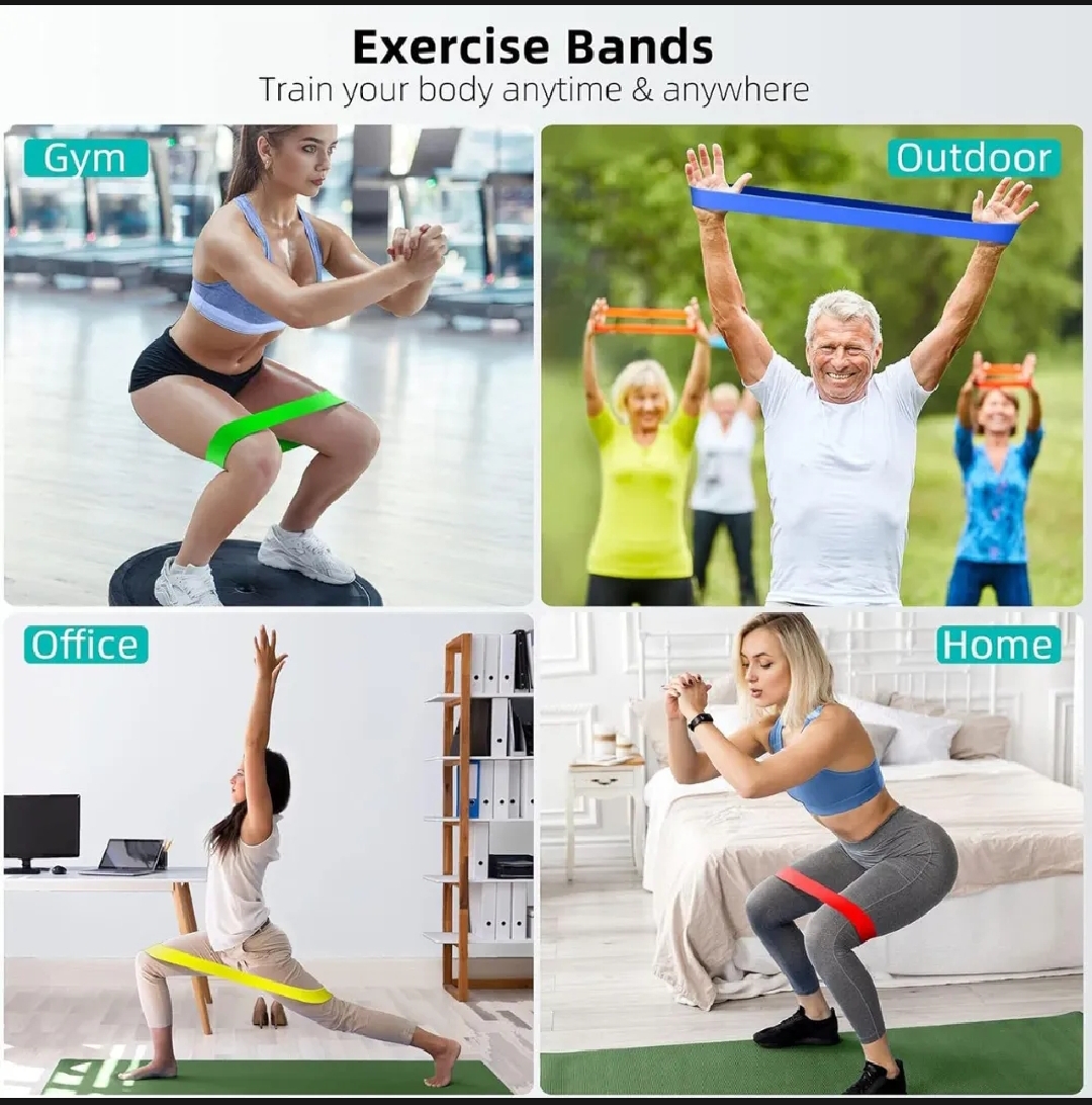 5PCS Resistance Bands Set for Workout – Non-Slip Hip Bands for Gym, Yoga, Squats & Home Fitness (Light to X-Heavy)