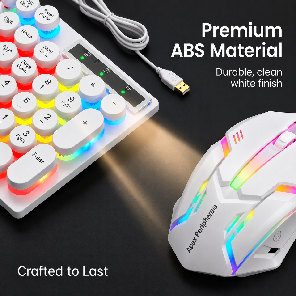 RGB Gaming Keyboard Mouse Combo with Large RGB Mouse Pad | 3PCS Gaming Set | USB Wired Mechanical Feel Keyboard | LED Gaming Mouse | PC Laptop Compatible