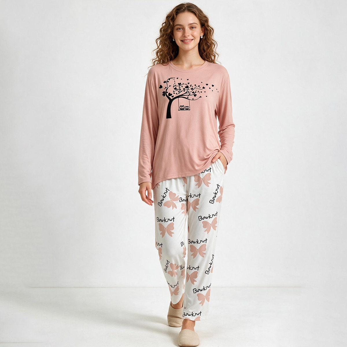 Full Sleeve Night Suit Shirt and Trouser Set Tracksuit For Women and Girls Comfortable Cotton Casual Wear Set