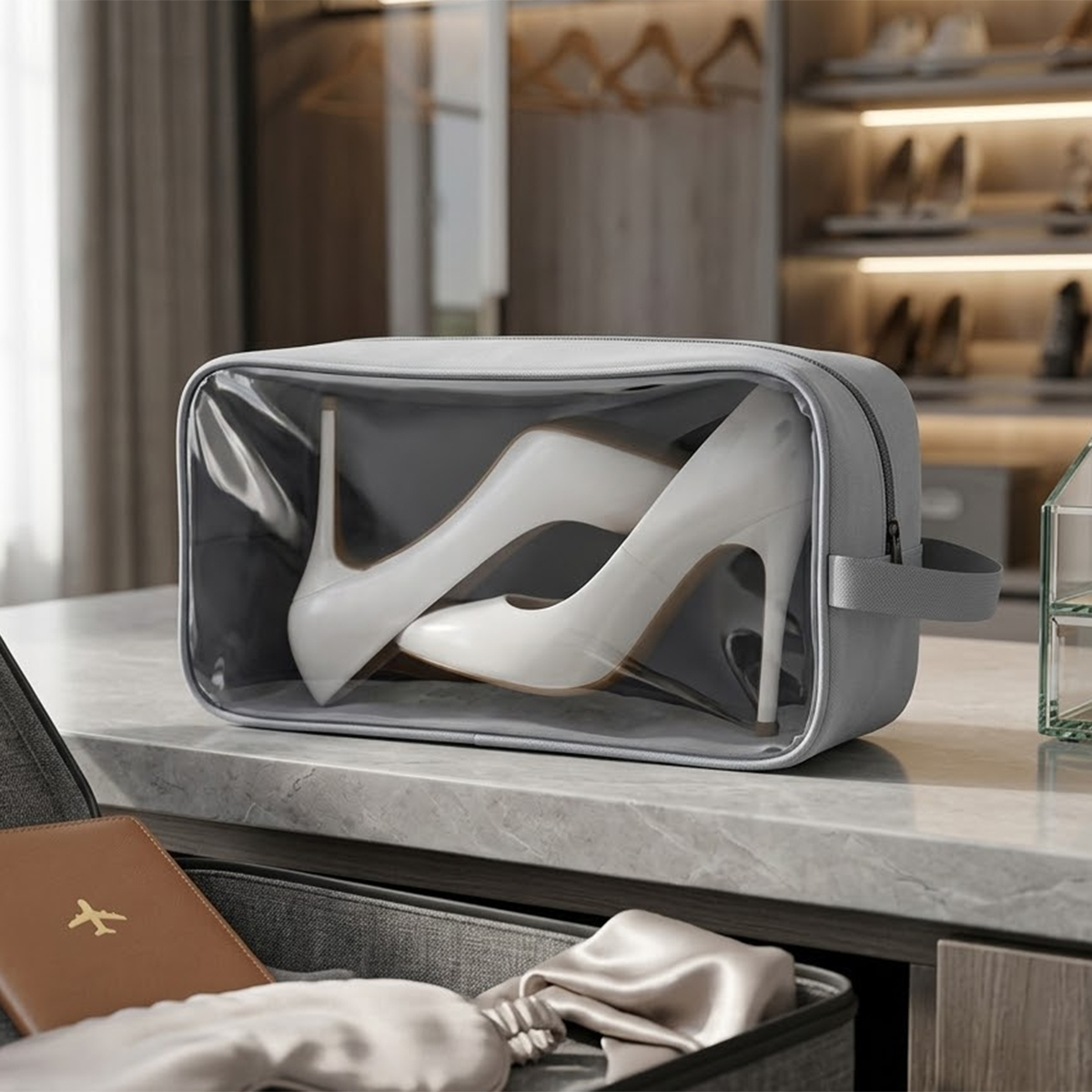 Portable Shoe Organizer Bag Waterproof Travel Shoe Storage Bag With Compartments Multiple Color
