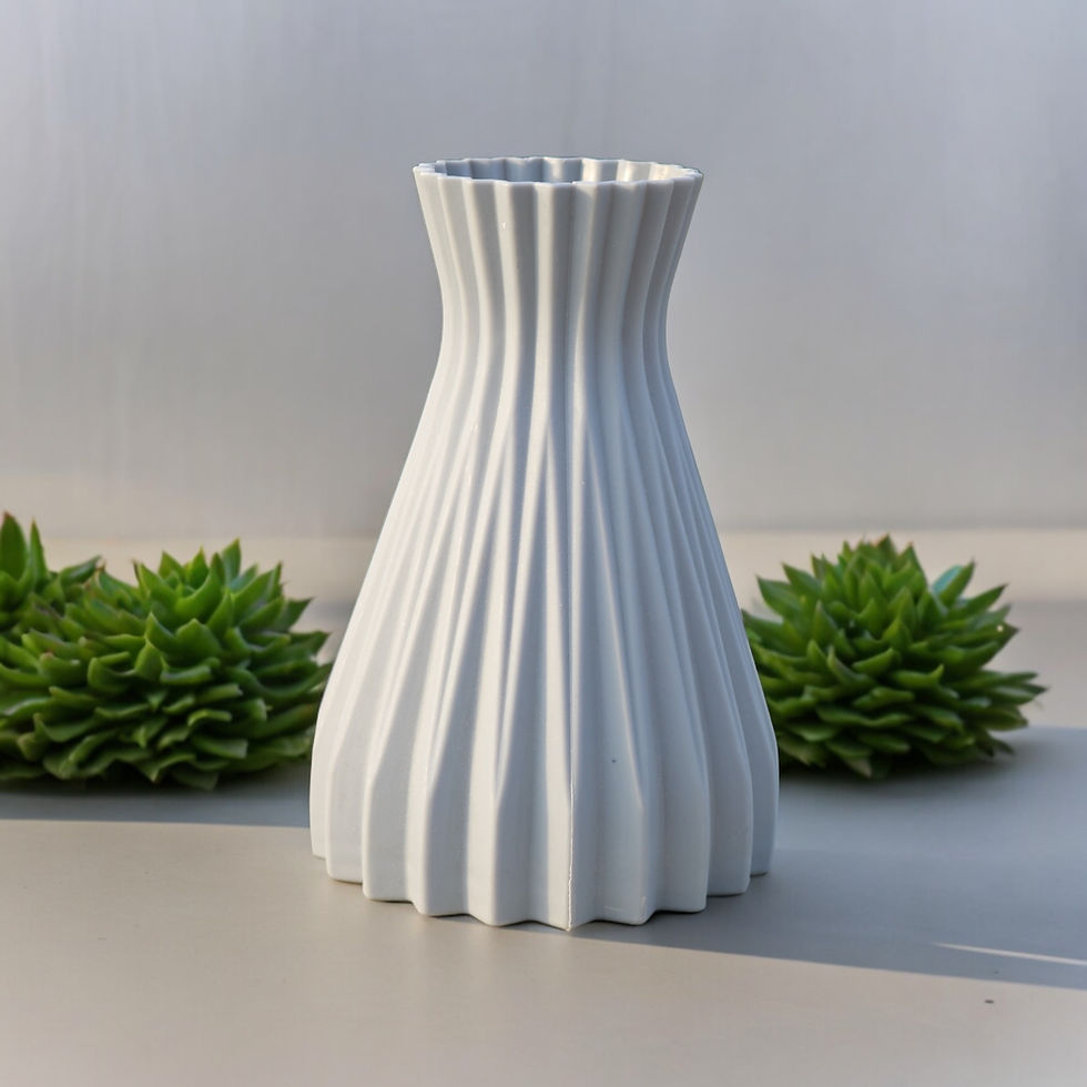 Unbreakable Plastic Vase for Artificial Flowers 6.5-inch Height, 3-inch Diameter