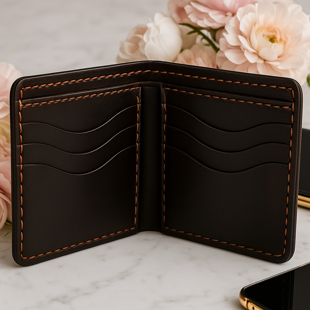 "Men's Real Leather Wallet _ Handemade _ Brown stitching _ Premium Quality"