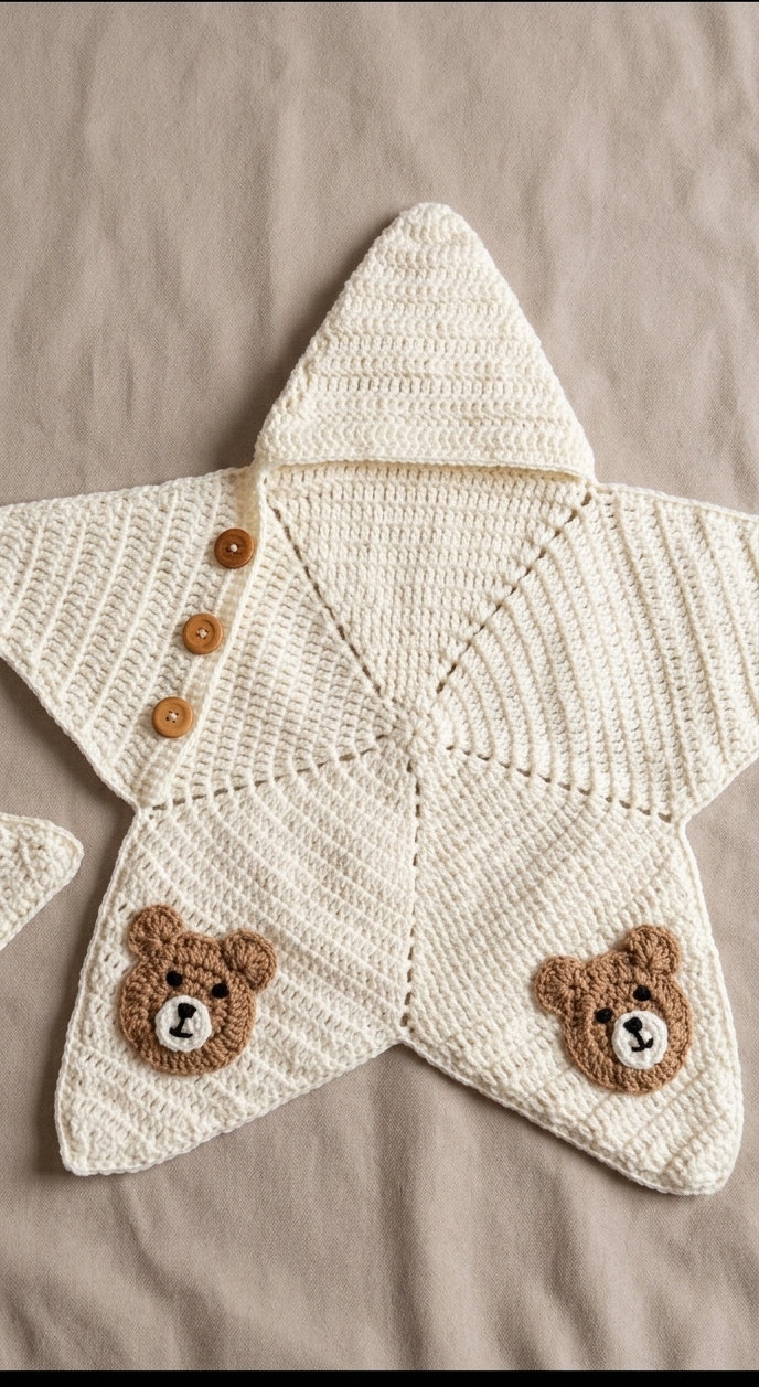 Baby Crochet Star Pocket Blanket Swaddle Suit