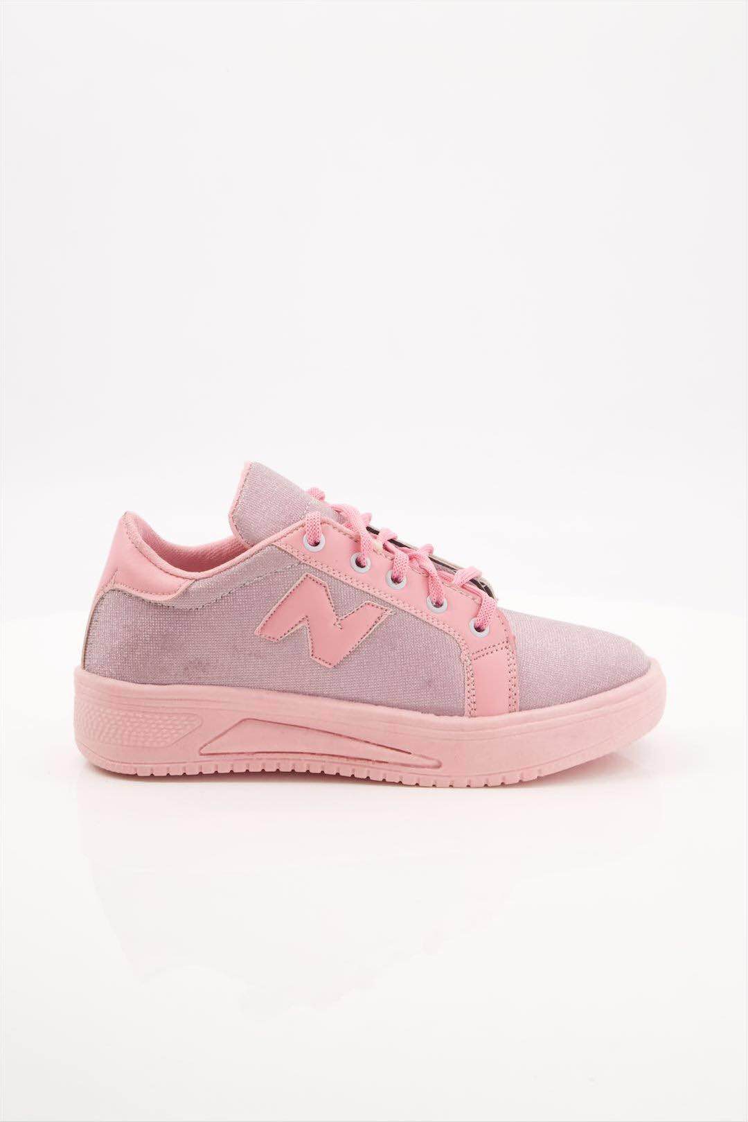 Pink Fashionable Glitter Sneakers for Womens