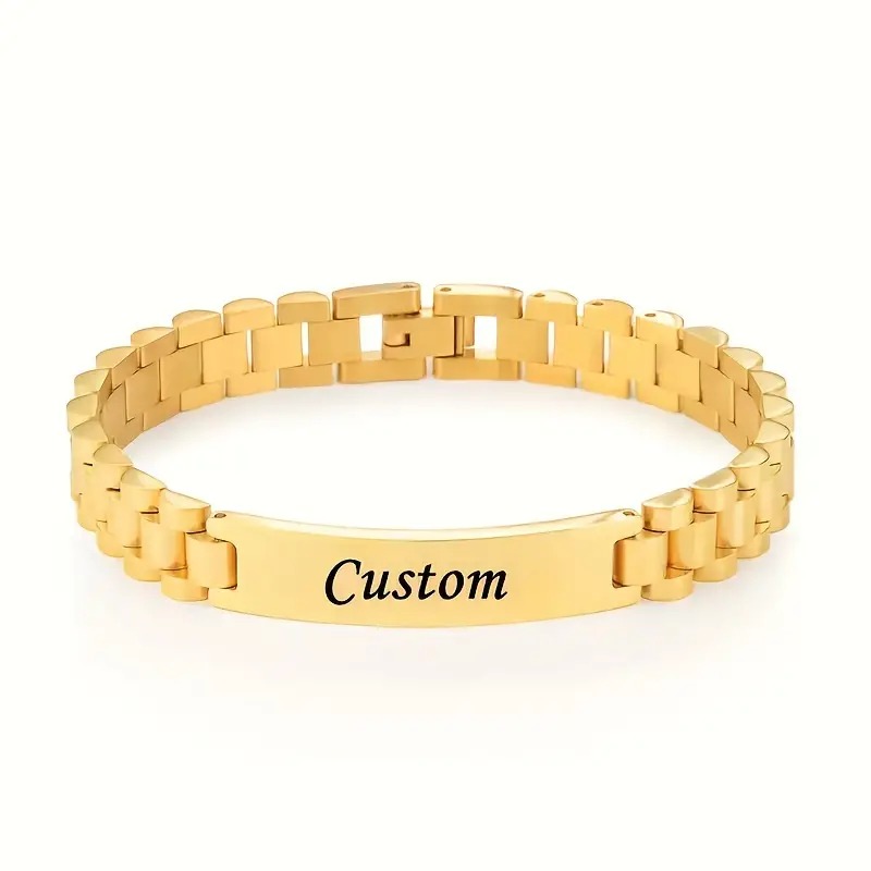 Customized Bracelet for Men and Women Stainless Steel Personalized Name Bracelet Fashion Style Multiple Colors