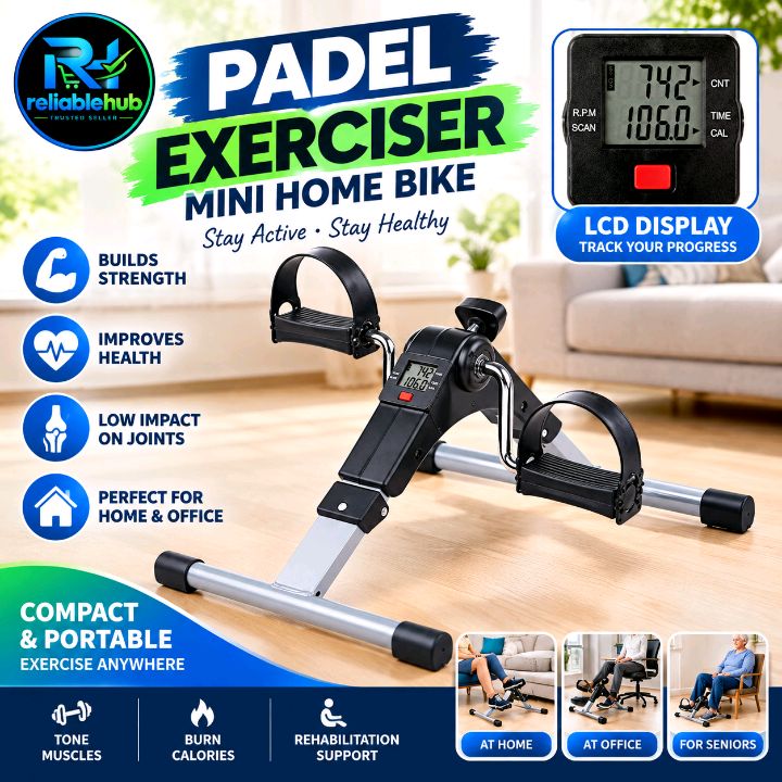 Exercise Cycle  Portable Pedal Exerciser  Digital Display Monitor  Arm & Leg Workout Machine  Compact Fitness Equipment for Home, Office & Physical Therapy  Adjustable Resistance  Low Impact Exercise Bike