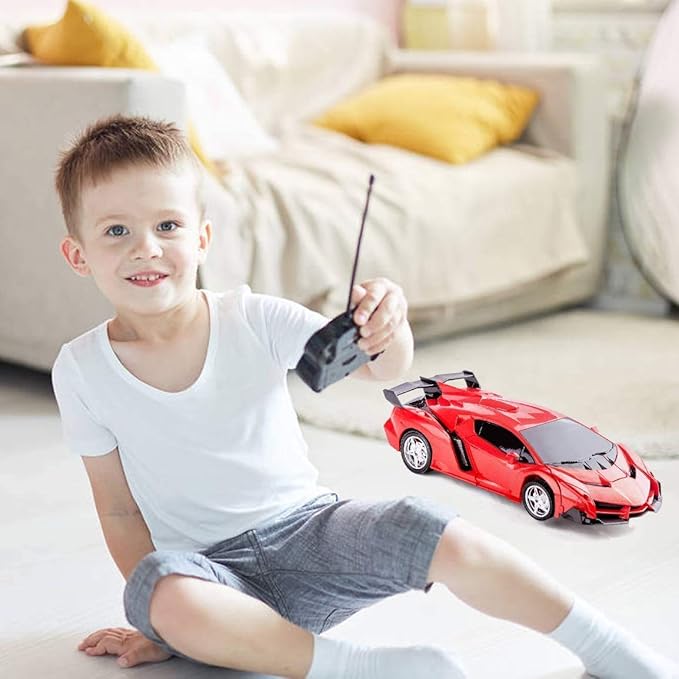Kid's 2 in 1 Deformation Robot Remote Control Transformer Toy Car (Ages 5-12, Red)
Brand: