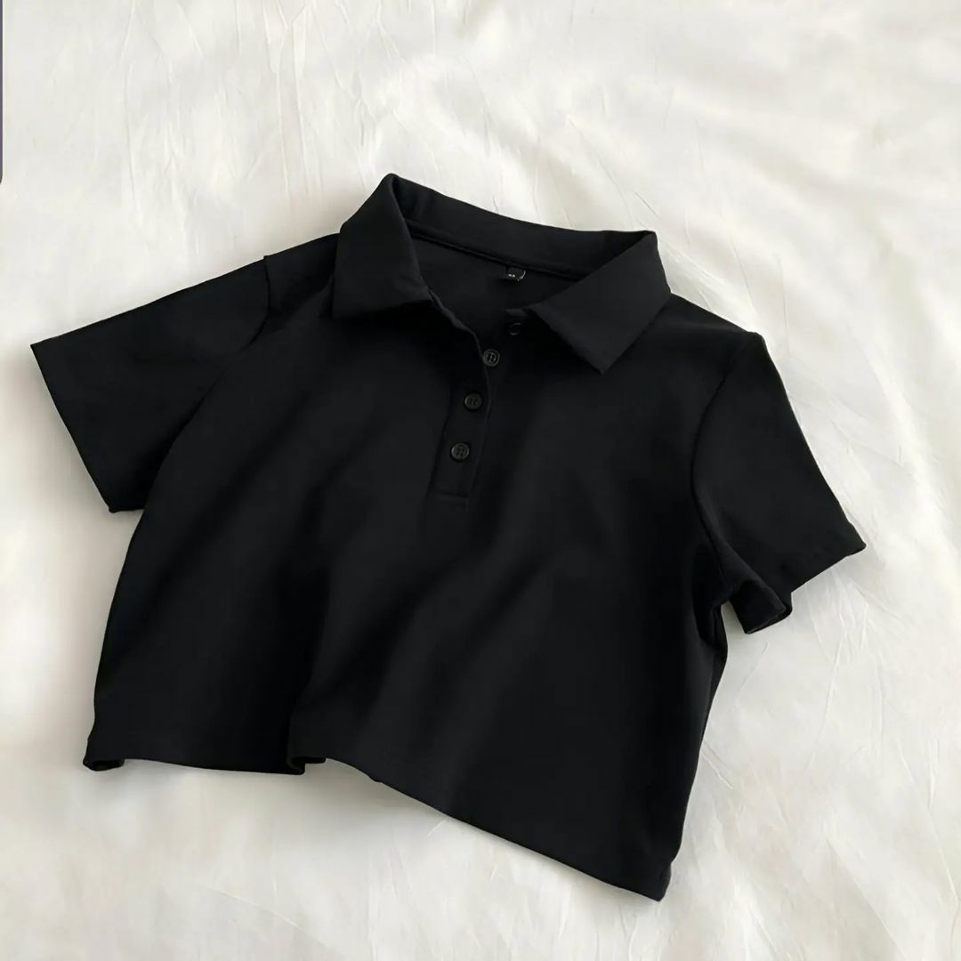 MI'TESORO Women's Short Sleeve Boxy Cropped Polo T-Shirt Polo Cropped T-Shirt - a timeless classic with a modern twist! for Girls/Women