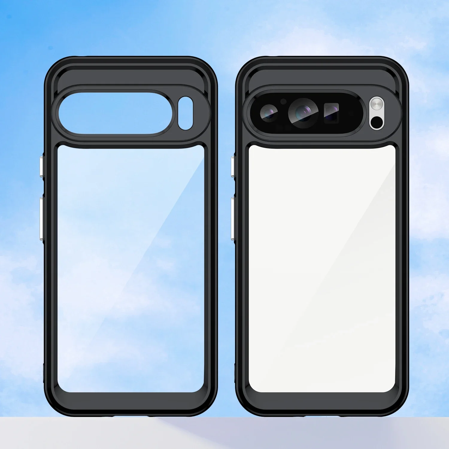 Luxury Acrylic Phone Case for Google Pixel 9 8 7 Pro XL 8A 7A 6A Full Protection Transparent Back Plate Drop Protection Cover