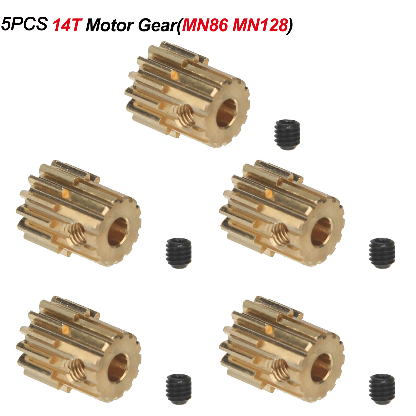 Metal Gear 10T 14T Copper Motor Pinion M0.6 for RC Car Crawler MN Model MN82 MN78 MN99S MN168 MN86 MN128 Motor Parts Accessories