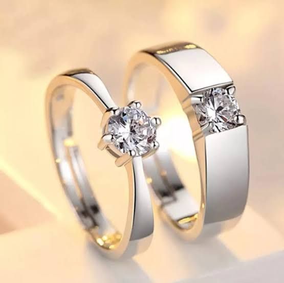 Classic Couple Rings For Men Women CZ Stone Trendy Wedding Lovers' Ring Jewelry
