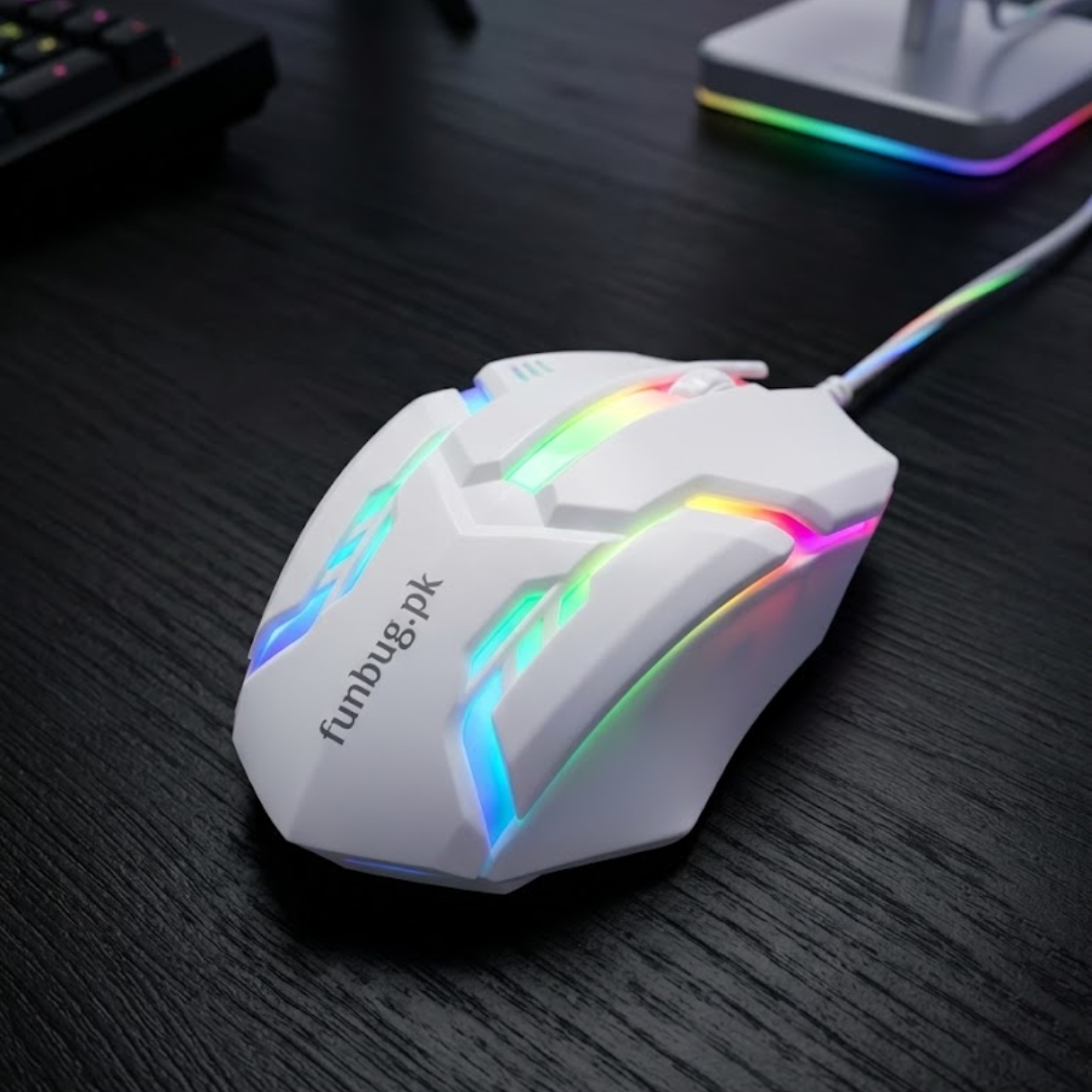 Ergonomic Wired Gaming Mouse with 7 RGB Breathing Lights, Long USB Cable for PC, Laptop, Mobile - High-Performance Mouse with Dpi Switching & Free MousePad