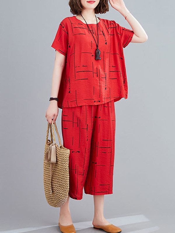 Women's Red Night Suit