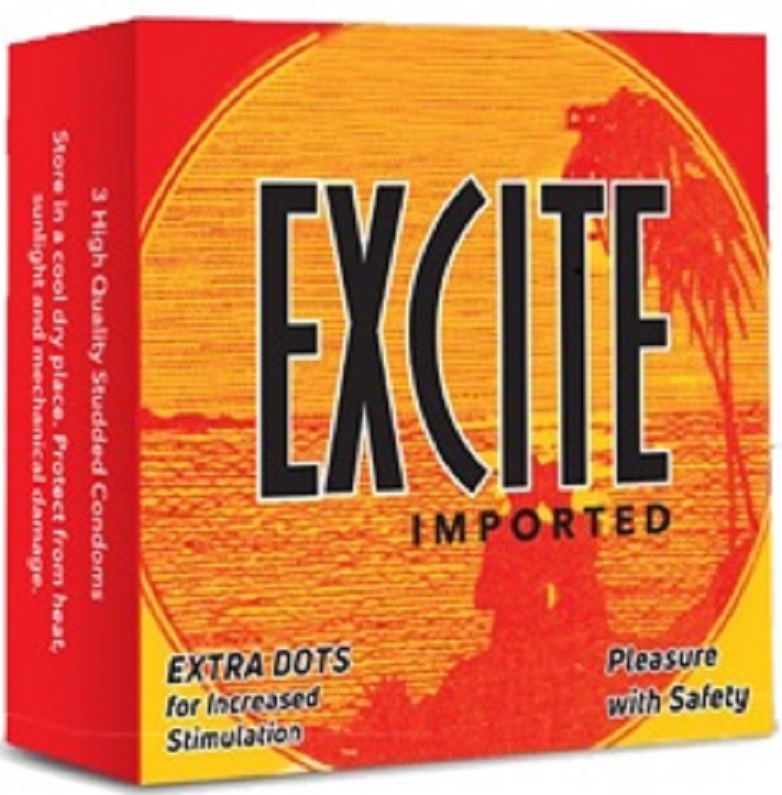 Excite Dotted Condoms Imported - 03 Pieces in 01 Pack