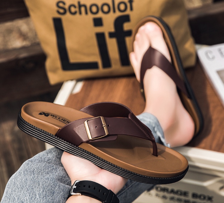 Premium Quality Men's Stylish Flip Flops | Comfortable Shoe with Buckle for Casual Wear | Non-Slip Sole | Summer and Spring Slippers for Men | Adjustable Flip Flops for for Men & Boys | New Style 2026