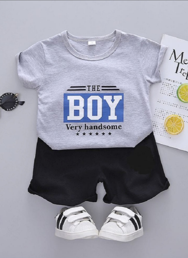 T-shirt And Short Pant For Kids Baby Girls Round Neck Short Sleeves Tee Tops Clothes Sets Dresses Outfit Suit For Unisexual Jannat Place