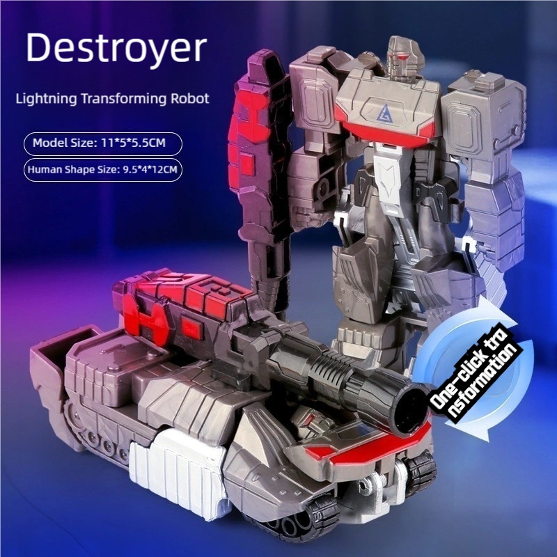 Popular One-Touch Transforming Robot Toy, Car/Dinosaur Style Figure, Transforming Robot Toy for Children Aged 3 and Above