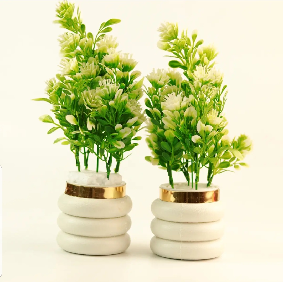 Pack of two Artificial Flower Decoration Piece - Green Best for home and office use